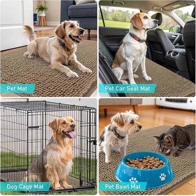 OLANLY Dog Door Mat for Muddy Paws 70x35, Absorbs Moisture and Dirt, Absorbent - Image 7