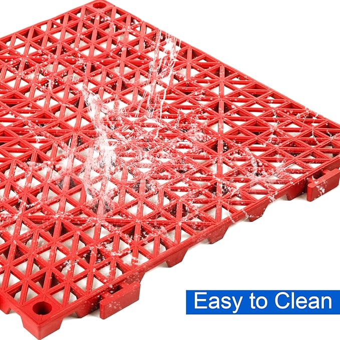 MYFAMIREA Modular Interlocking Cushion 12 Pack 11.8" x 11.8" Rubber Floor Tiles - Image 5