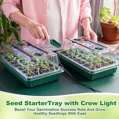 8 Pack Starter Tray with Light, 320 Cells Sprouting Kit Seedling Tray with - Image 7