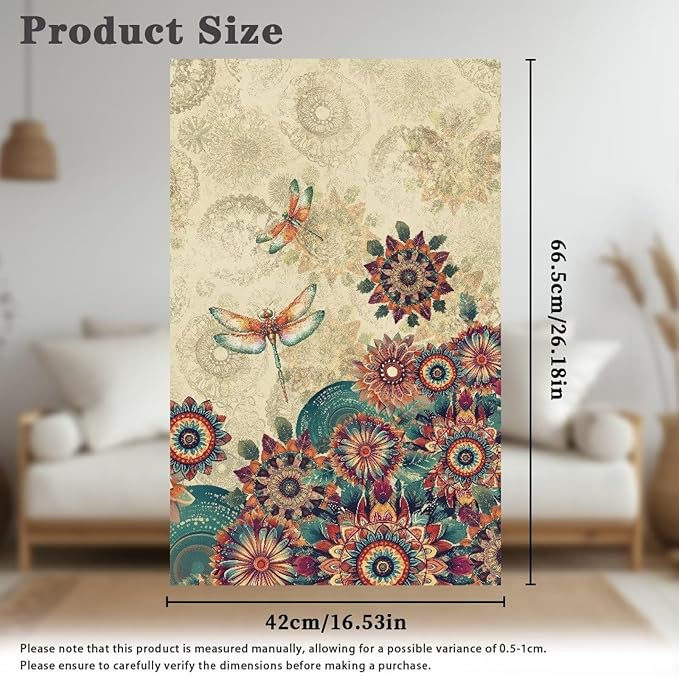 Dragonfly Boho Flower Recliner Headrest Protector Well Fit Sofa Headrest Cover - Image 6