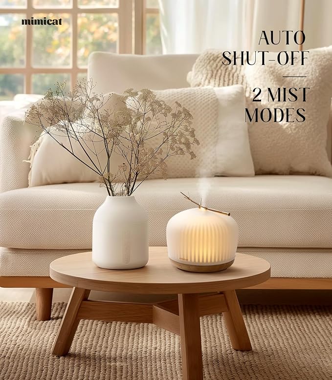 mimicat Quiet Aromatherapy Diffuser Glass: 230ML Ultrasonic Cool Mist Scent - Image 4