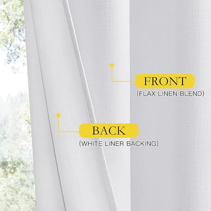 NICETOWN 100% Absolutely Blackout Linen Curtains - Image 5