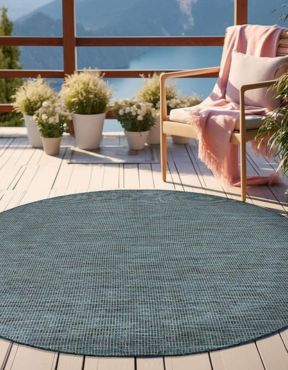 Unique Loom Outdoor Solid Collection Area Rug - Image 3