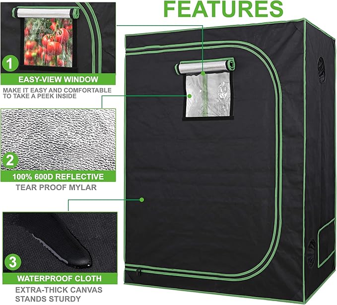 JungleA 2x4 Grow Tent, High Reflective Mylar Hydroponic Growing System - Image 2