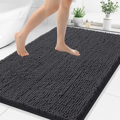 Smiry Luxury Chenille Bathroom Rugs 50x30, Extra Soft and Absorbent Shaggy Bath by Smiry