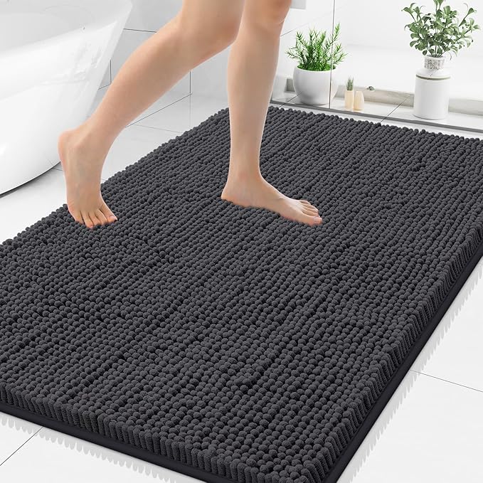 Smiry Luxury Chenille Bathroom Rugs 40x32, Extra Soft and Absorbent Shaggy Bath by Smiry