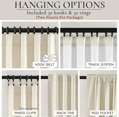 Warm Cream 120 Inch Curtains High Ceiling Tall Curtain - Image 5