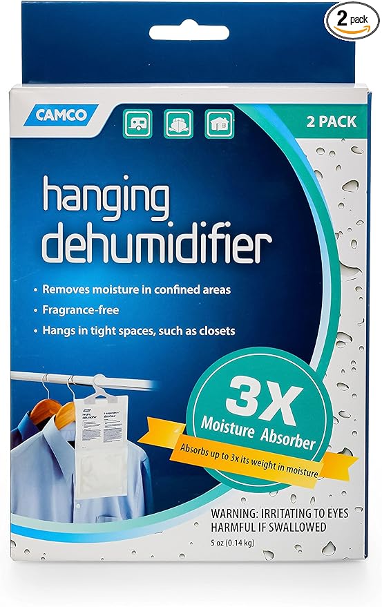 Camco 44286 Fragrance Free Hanging Dehumidifier-Convenient Hook Absorbs up to by Camco