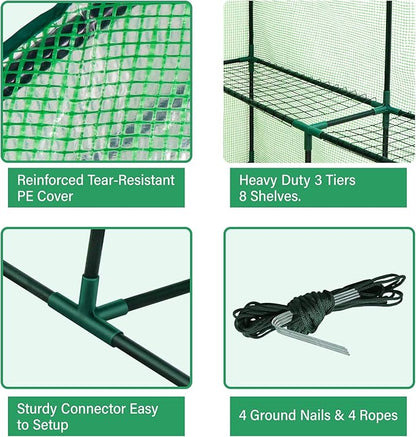 ZENY Mini Walk-in Greenhouse, Portable Warm House - Image 5