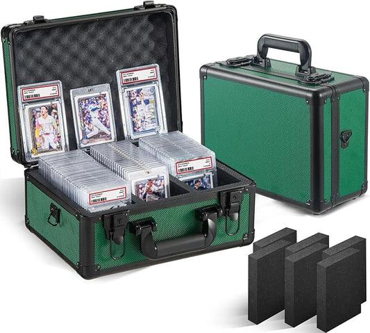 Graded Card Storage Box, Trading Cards Slab Carrying Case, 3 Row Green Hard by Unknown