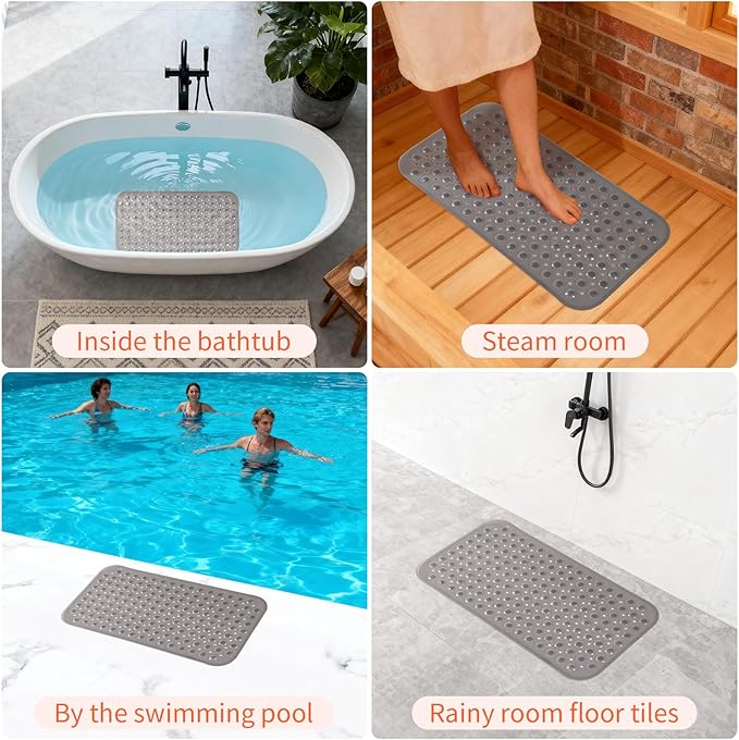 Anti-Slip Bathtub Shower mat, 27.5×14.5（Approximately 70×37cm） inch Soft - Image 6