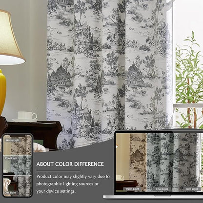 jinchan 95% Blackout Toile Curtains - Image 7