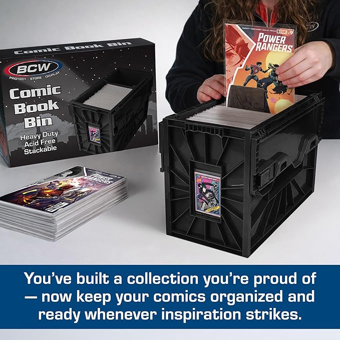 BCW Comic Bin, Acid Free Storage and Organizer, Heavy Duty Plastic, Includes - Image 2