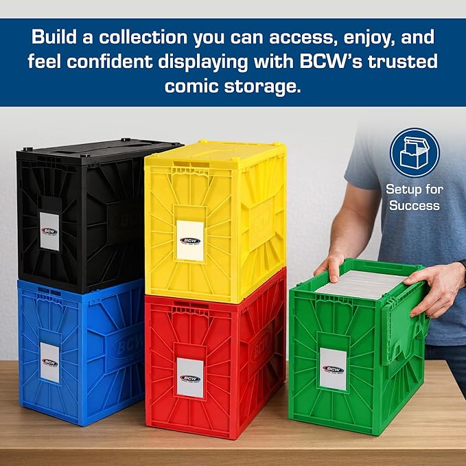 BCW Short Comic Book Bin | Holds 150 Comics | Stackable Plastic Storage | - Image 6
