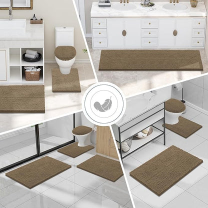 Smiry Luxury Chenille Bathroom Rugs 40x24, Extra Soft and Absorbent Shaggy Bath - Image 7