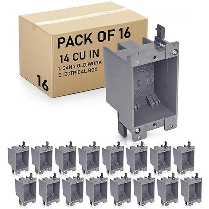 Airmont Products 14 in. Old Work Electrical Box, 1-Gang 14 Cu in Non-Metallic by AirmontProducts