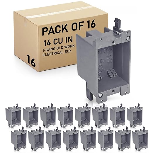 Airmont Products 14 in. Old Work Electrical Box, 1-Gang 14 Cu in Non-Metallic by AirmontProducts