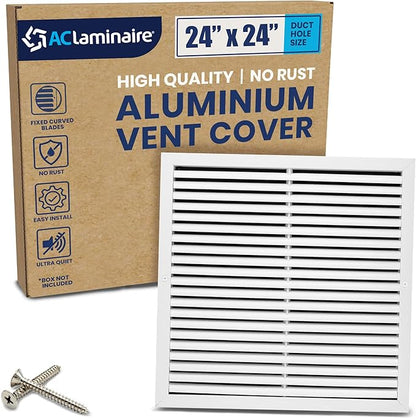 24x24 Inch Air Return Vent Cover Decorative – Premium Aluminum AC Vent Cover by LAMINAIRE