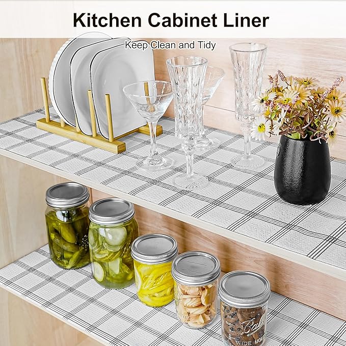 Drawer and Shelf Liner for Kitchen Cabinet, Non-Adhesive Cabinet Liner 18in x - Image 4