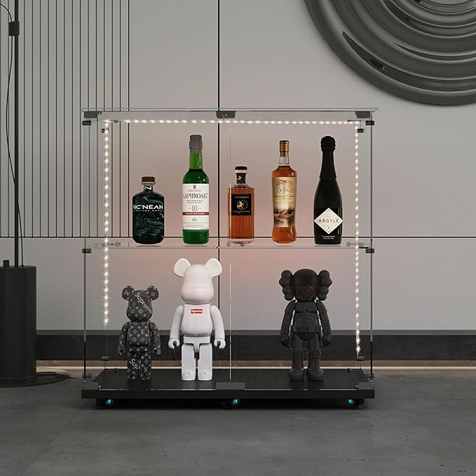 Yoluckea 2 Tiers Glass Display Cabinet by Yoluckea