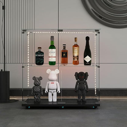 Yoluckea 2 Tiers Glass Display Cabinet by Yoluckea