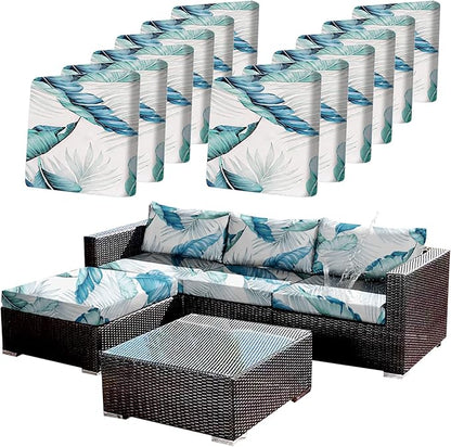 12Pcs Stretch Patio Cushion Covers Outdoor Couch Cover Replacement, Outdoor by CALBODE