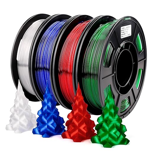 AMOLEN 3D Printer Filament Bundle, PETG Filament 1.75mm, Transcucent Clear/White by AMOLEN
