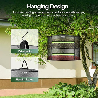 VIVOSUN 2-Layer Mesh Drying Rack Hanging Design - Image 3