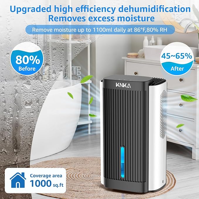 Dehumidifier, 95 OZ Water Tank, Quiet Dehumidifier - Image 2