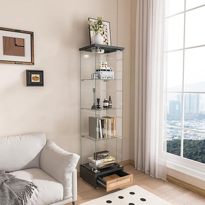 Yoluckea 4-Tier Glass Display Cabinet - Image 3