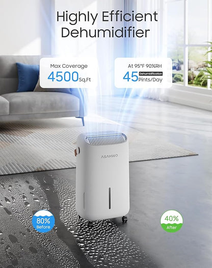 Dehumidifier for Basement, Bedroom 45 pint/Day 4500 Sq ft Dehumidifiers - Image 3