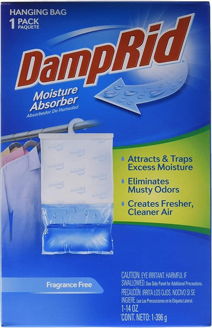 DampRid Fragrance Free Hanging Moisture Absorber, Inhibits Mold and Mildew by DampRid