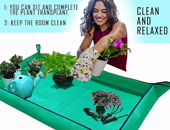 BIUWING Extra Large Plant Repotting Mat, Thickened Waterproof - Image 5
