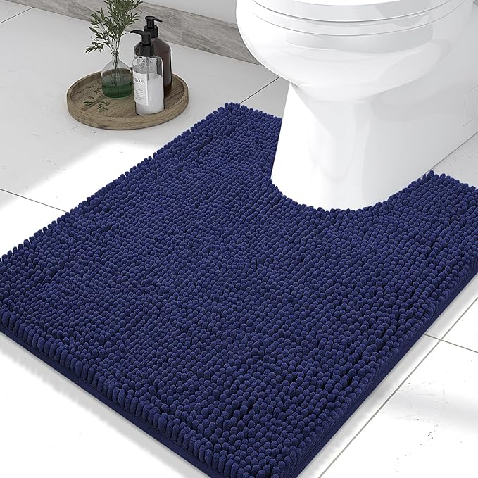 Smiry Luxury Chenille Toilet Rugs U-Shaped 24x20, Soft Absorbent Non-Slip by Smiry