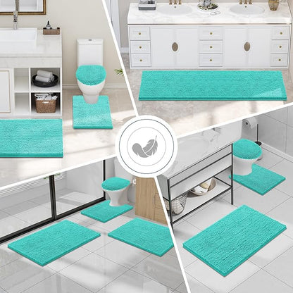 Smiry Luxury Chenille Toilet Rugs U-Shaped 20x20, Soft Absorbent Non-Slip - Image 7