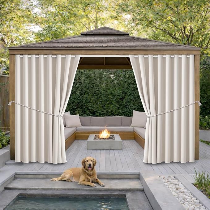 Waterproof Outdoor Curtain W105 x L95 by DivaenCamino
