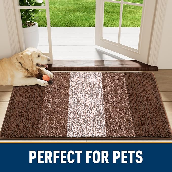 Smiry Dog Door Mat for Muddy Paws, Absorbs Moisture and Dirt, Low-Profile - Image 5