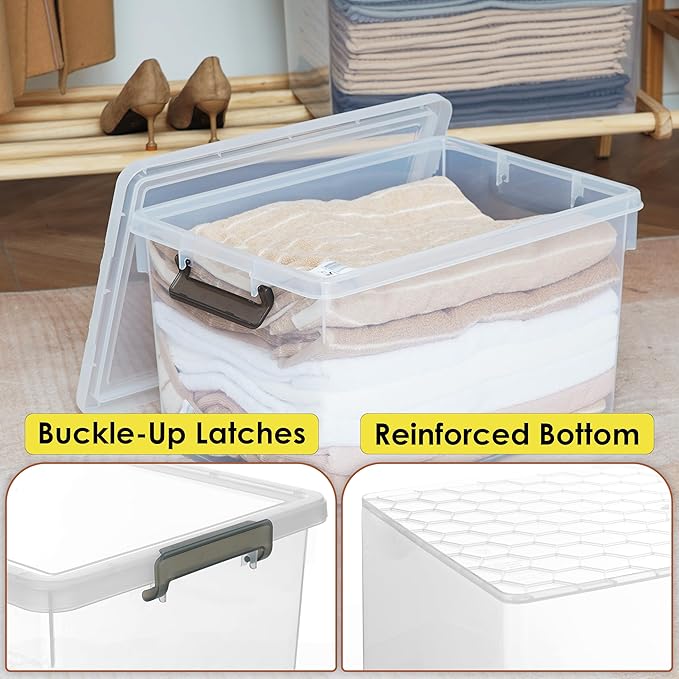 Citylife 48 QT 6 Packs Plastic Storage Bins - Image 8