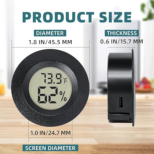 Mini Hygrometer Indoor/Outdoor Humidity Meter Hygrometer Thermometers 4 Pack - Image 4
