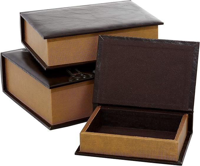 Deco 79 Wooden Decorative Box Faux Storage Book Book Shaped Boxes - Image 3
