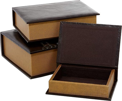 Deco 79 Wooden Decorative Box Faux Storage Book Book Shaped Boxes - Image 3
