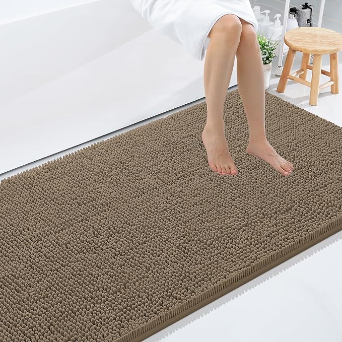 Smiry Luxury Chenille Bathroom Rugs 71x47, Extra Soft and Absorbent Shaggy Bath by Smiry