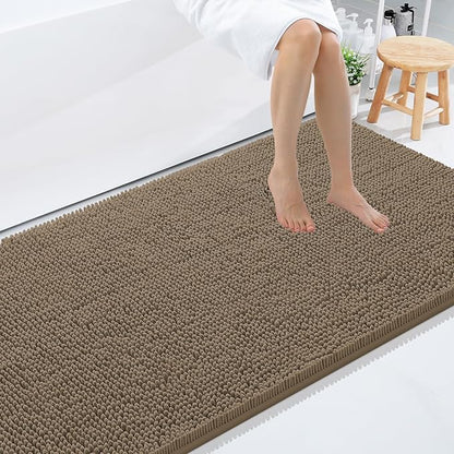 Smiry Luxury Chenille Bathroom Rugs 71x47, Extra Soft and Absorbent Shaggy Bath by Smiry