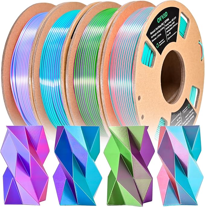 OVV3D 3D Printer Filament, PLA Filament 1.75mm Bundle, Dual Color Filament by OVV3D