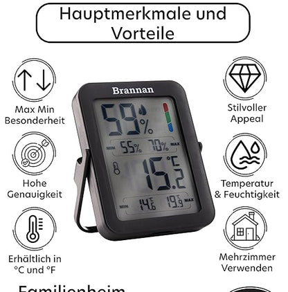 Brannan Max Min Thermometer Room Indoor Humidity Meter Hygrometer - Image 4