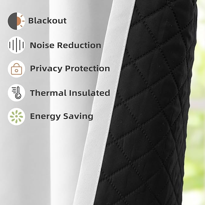DriftAway Soundproof Thermal Insulated Quilted Curtain Liners - Image 2
