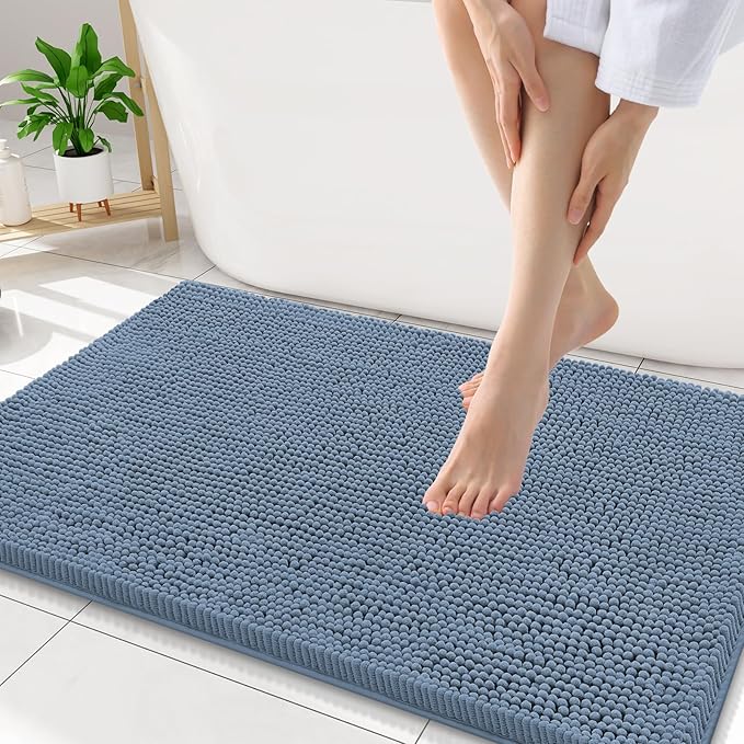 Smiry Luxury Chenille Bathroom Rugs 34x21, Extra Soft and Absorbent Shaggy Bath by Smiry