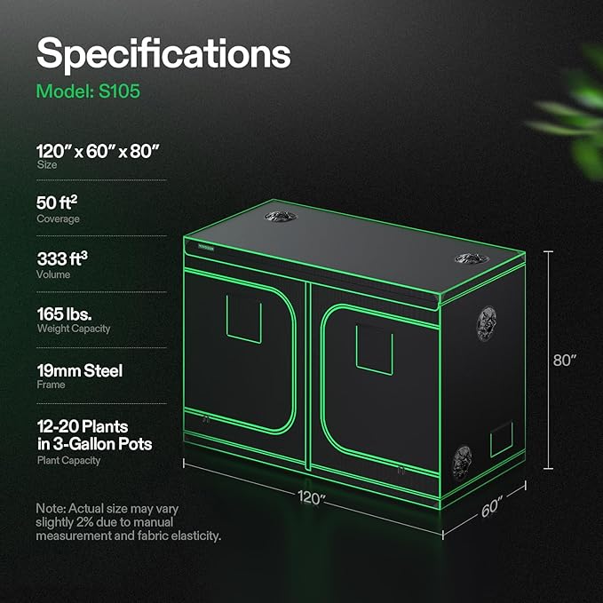 VIVOSUN S105 10x5 Grow Tent - Image 7
