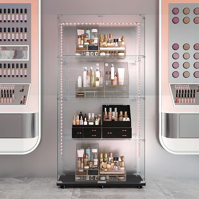 Yoluckea 4 Tiers Glass Display Cabinet by Yoluckea