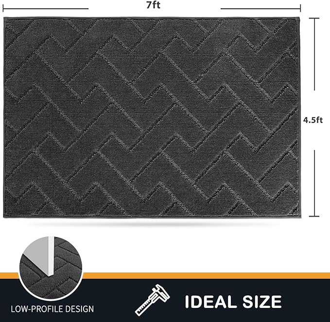 PURRUGS Easy Care Area Rug 4.5ft x 7ft, Non-Slip Machine Washable Door Mat - Image 2
